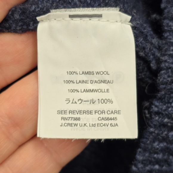 J‎ Crew Sweater Mens Small Blue Lambswool Shawl Collar Knit Long Sleeve Pullover - Picture 5 of 12